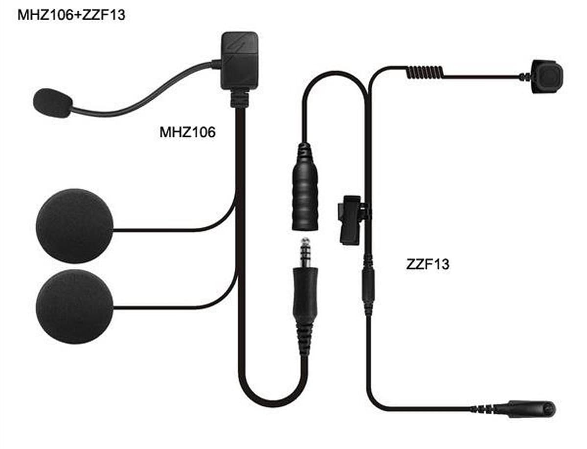 Incotech Headset voor portofoon tbv open en klap helm