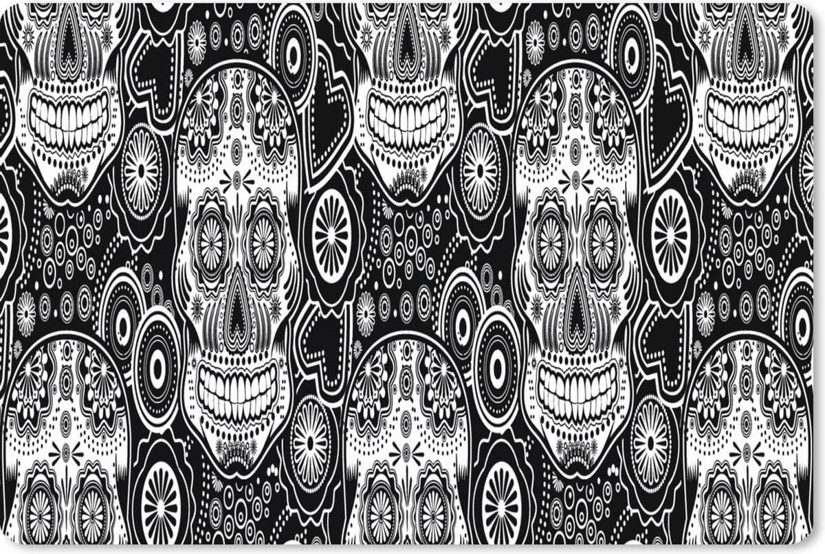 Muismat XXL 120x80 cm - Bureau onderlegger - Bureau mat Tieners - Skull - Bloemen - Patronen - Bureaumat - Gaming mousepad xl - Bureaulegger groot - Computer deskmat