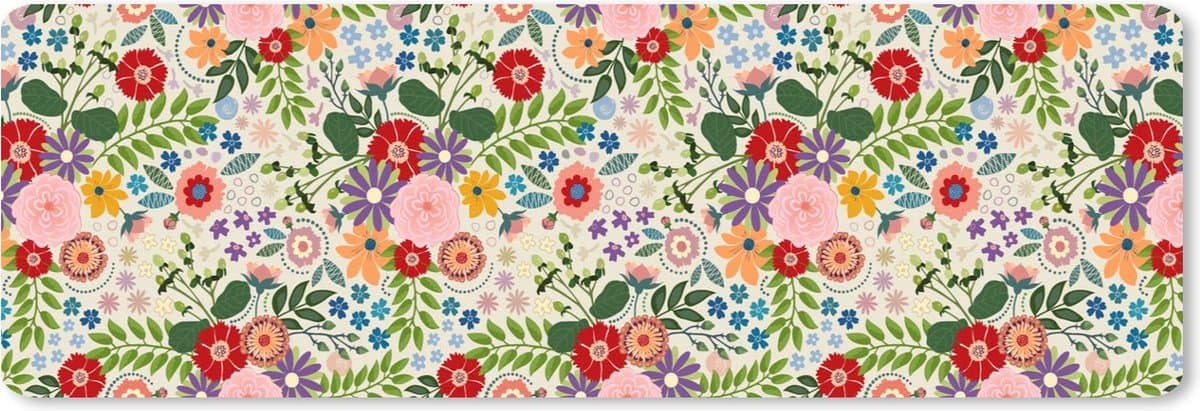 Muismat XXL 90x30 cm - Bureau onderlegger - Bureau mat Bladeren - Bloemen - Design - Bureaumat - Gaming mousepad xl - Bureaulegger groot - Computer deskmat