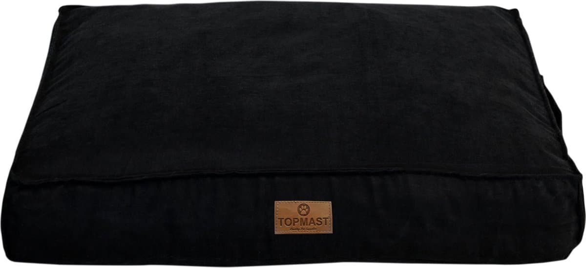 Topmast Velours Soft Serie - Hondenkussen - Zwart - Maat L - 97 x 68 cm - Hondenbed - Hondenkussens - Honden Ligbed - Fluweel - Velvet