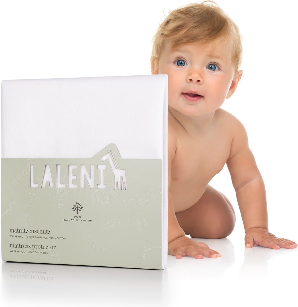 Laleni Matrasbeschermer Baby - 70 x 100cm - Wasbaar - Molton Matrastopper - Waterdicht - 100% Katoen - Ademend - Wit