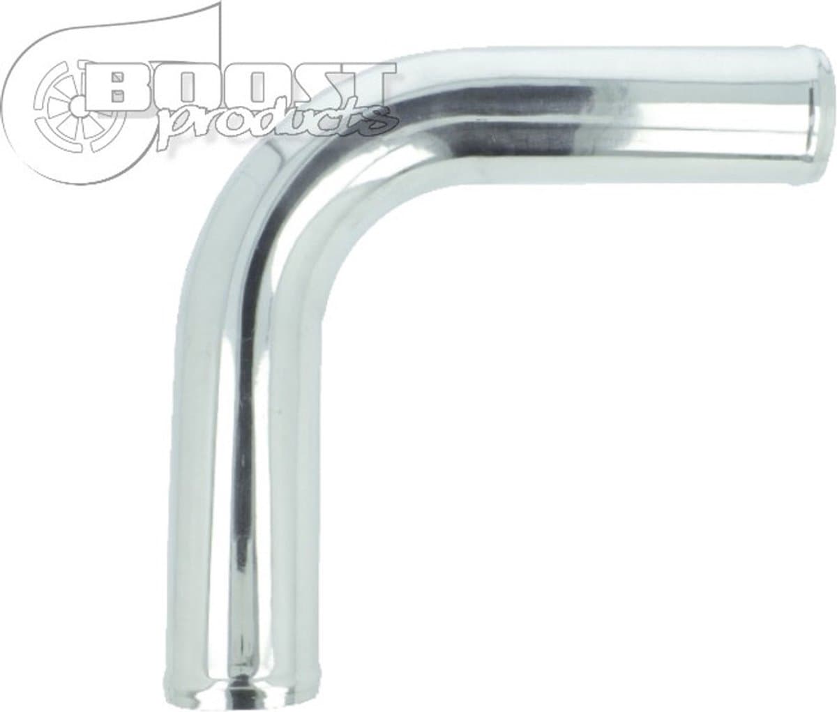 Aluminium bocht 90° met 101 mm diameter, doorn gebogen, gepolijst