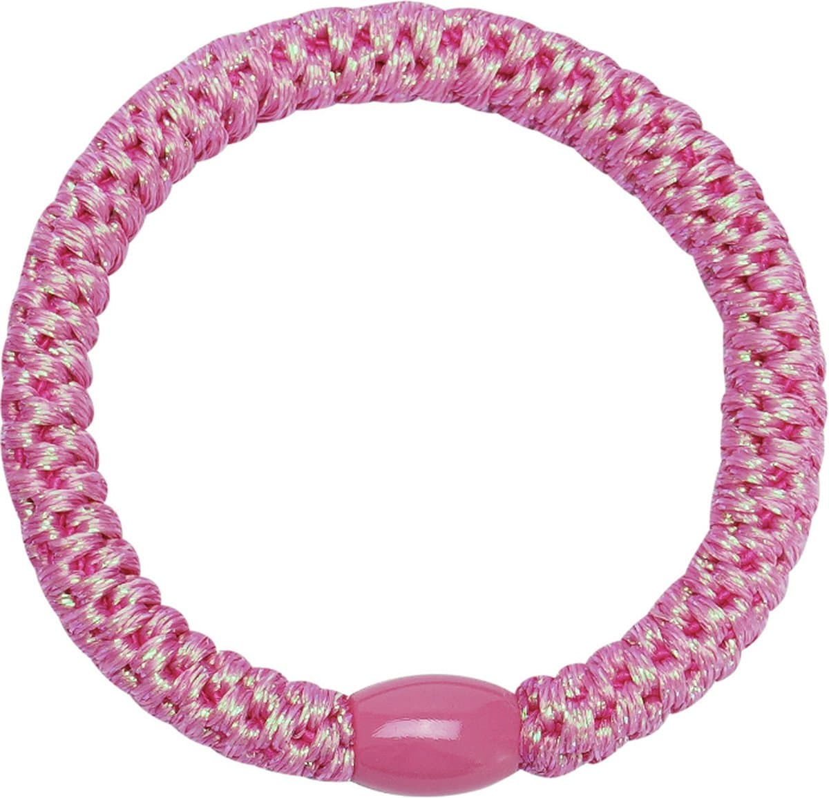 Hidzo Haarelastiekje - Elastiek & armband - Licht roze glitter