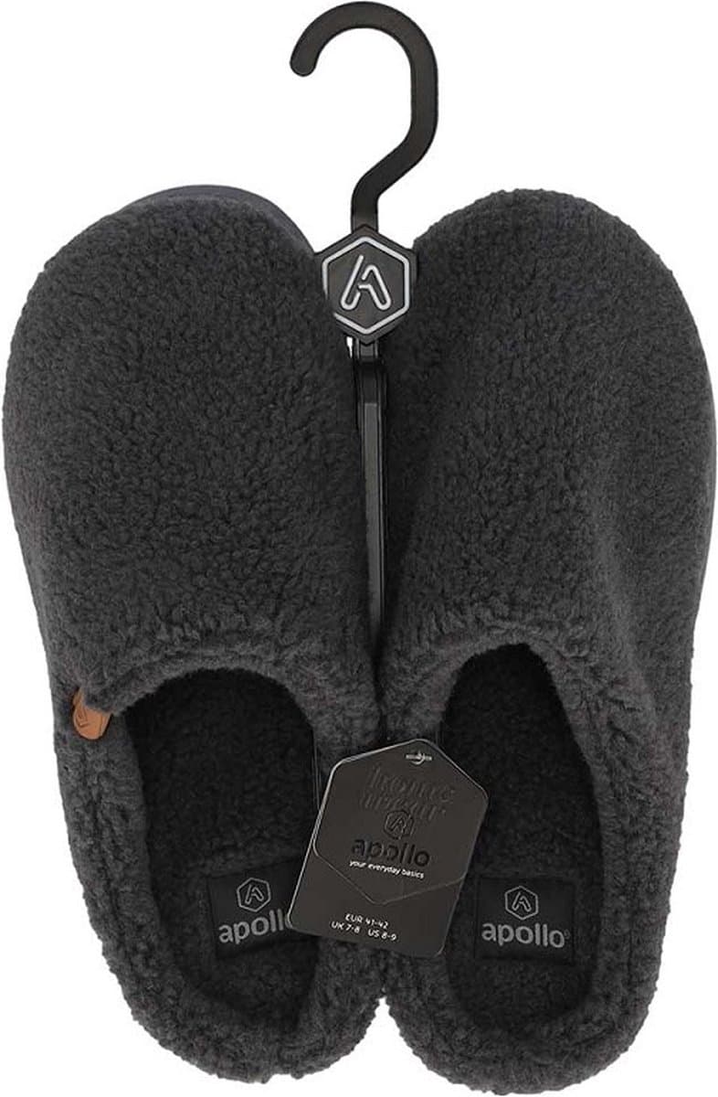 Instap Pantoffels Heren – Teddy Wol – Antraciet - 41/42