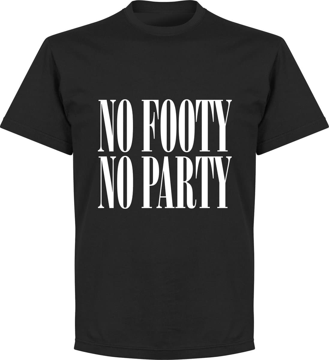 No Footy No Party T-shirt - Zwart - Kinderen - 116