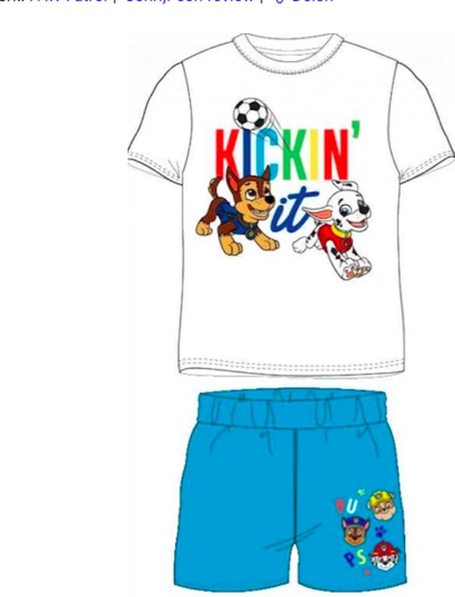 Paw Patrol pyjama - wit - Maat 128 / 8 jaar