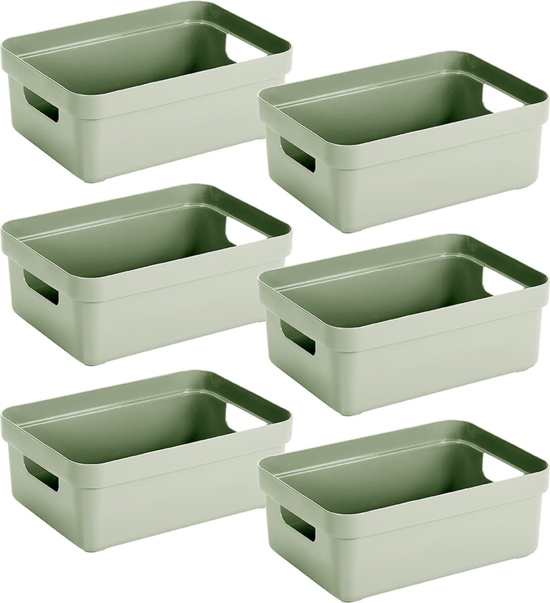 Sunware - Sunware Sigma home opbergbox 9L Set van 6 - groen