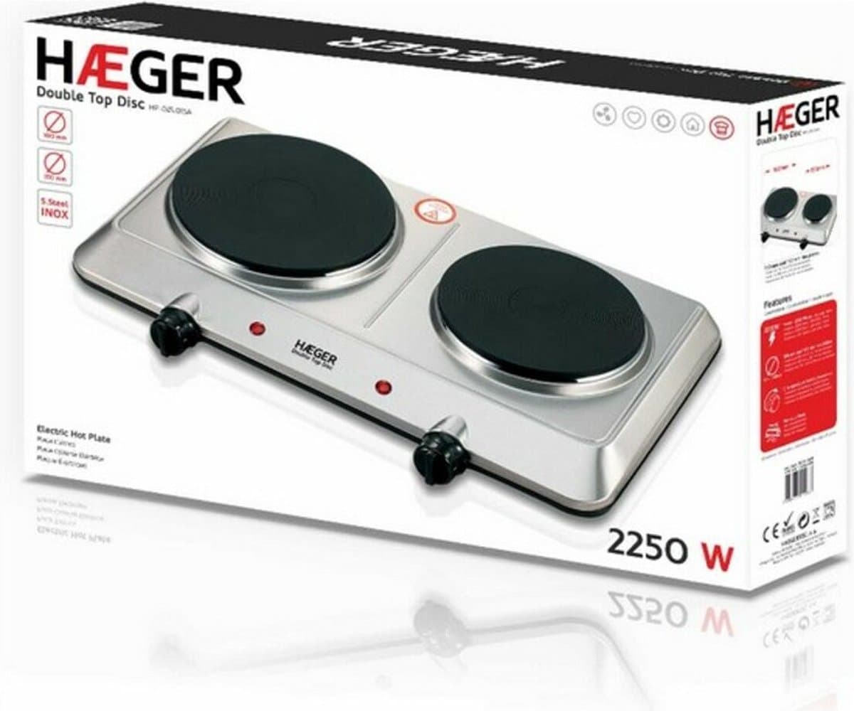 Electric Hot Plate Haeger Double Top Disc 2 Stoves 2250W