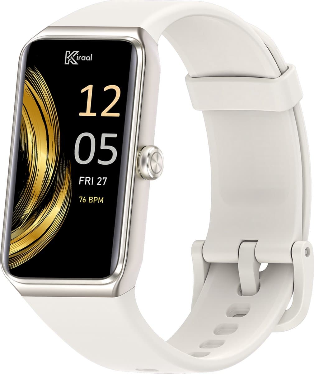 Kiraal Venture Active - AMOLED Activity Tracker - Stappenteller - Hartslagmeter - Bloeddrukmeter - Smartwatch - Waterdicht - Heren - Dames - Nederlandse Handleiding - Zilver