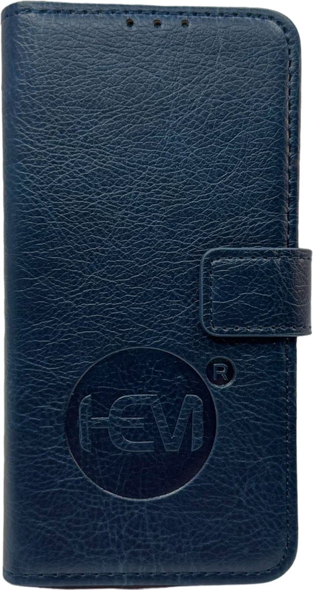 HEM leren Book Case - Geschikt voor iPhone 16 - Hoesje met 3 pasjesuitsnedes - Portemonneehoesje - iPhone 16 hoesje met pasjeshouder - Marine Blue