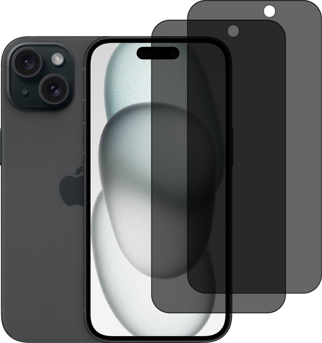 BixB Privacy Screenprotectors Geschikt voor iPhone 16 screenprotector - 2 Stuks - gehard glas tempered glass