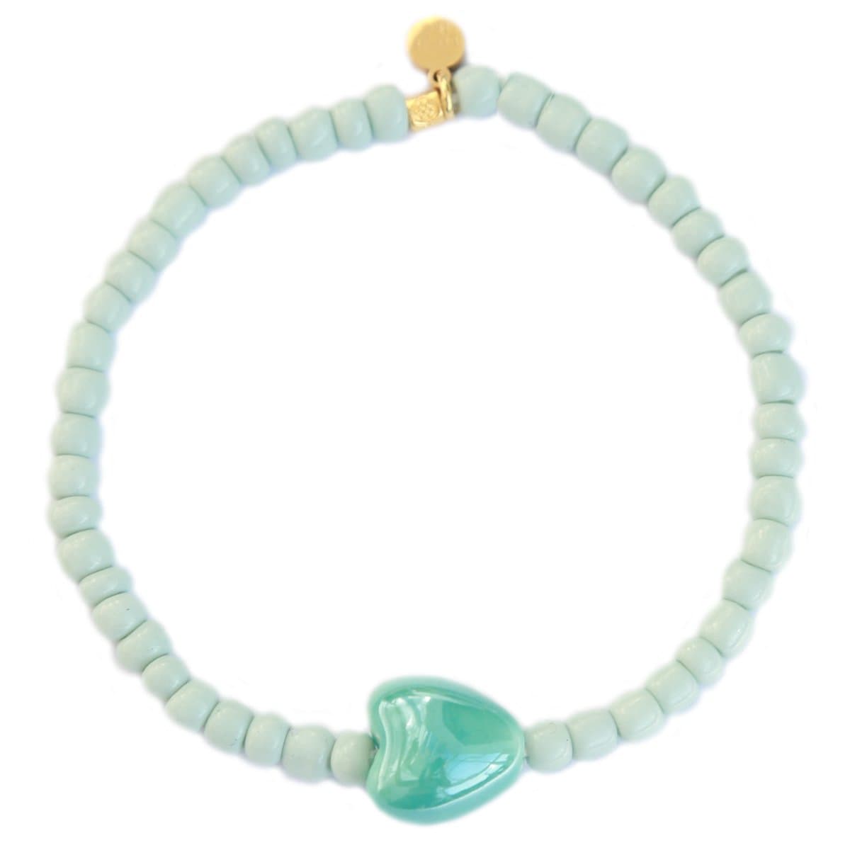 Armband stone hart zeegroen
