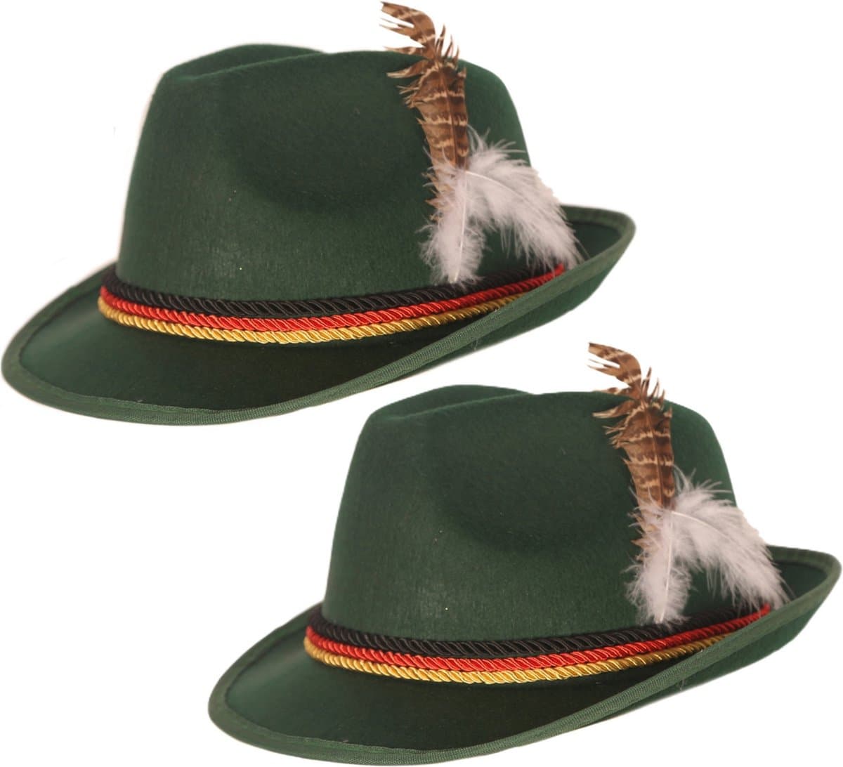 Faram party Verkleed hoedje voor Oktoberfest/Duits/Tiroler - 2x - groen - volwassenen - Carnaval