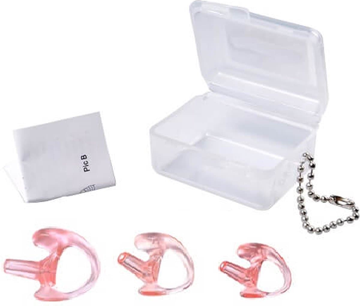 DerComms® Eartips voor oa. Kenwood, Motorola, Baofeng, Icom, Midland, Sepura, Hytera Portofoons - Linker oor dopjes