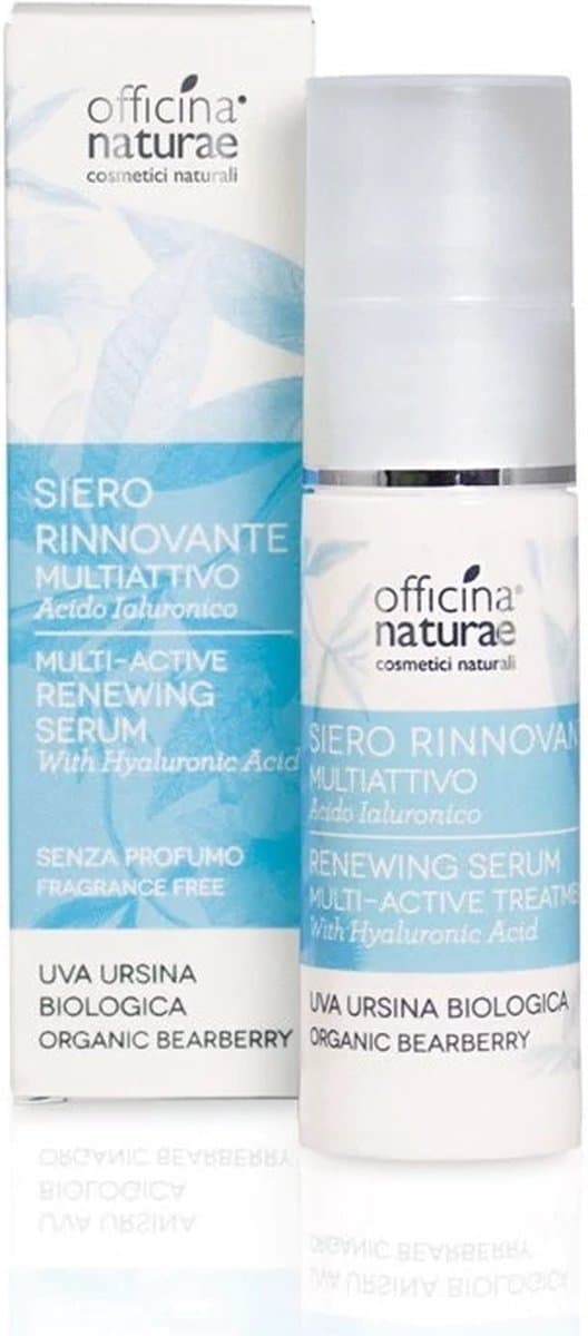 Officina Naturae - Multi-active Renewing Serum met hyaluronzuur en berendruif extract 30 ml - vocht-inbrengende serum voor 's ochtends en 's avonds -Biologische gezichtsserum