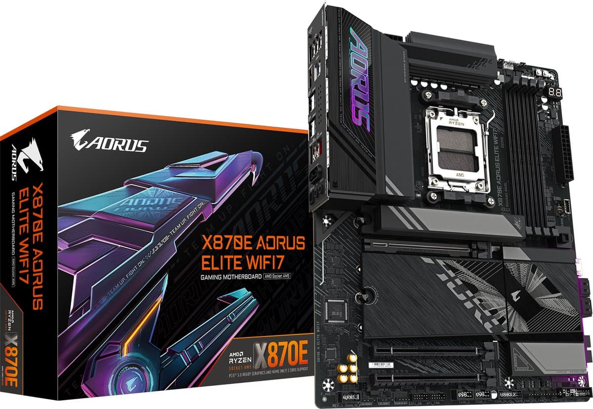Gigabyte X870E AORUS ELITE WIFI7 - Moederbord - AMD AM5 - DDR5 - PCIe 5.0 - Wi-Fi 7