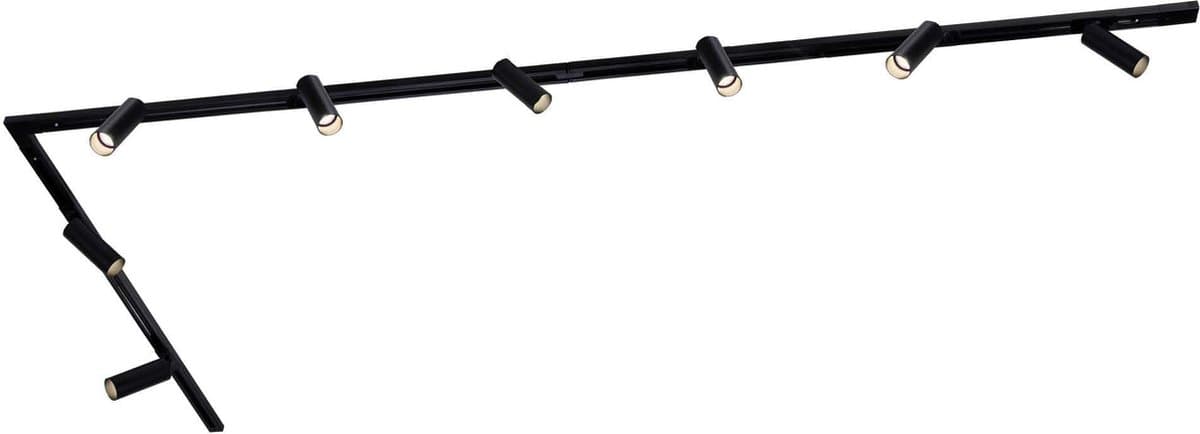 Ledvion - LED Railverlichting 3M + 8 Railspots (5W - 2700K - Zwart - Dimbaar) - 1-Fase