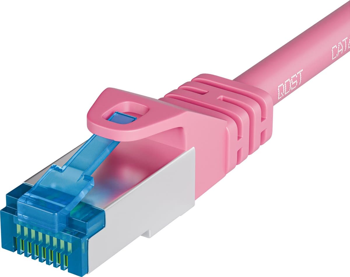 Qost - CAT6A 10G internetkabel - LSZH / UTP - 10 Gbps / 500 MHz - RJ45 Connectoren - Patchkabel / Netwerkkabel - 0.15 meter - Roze