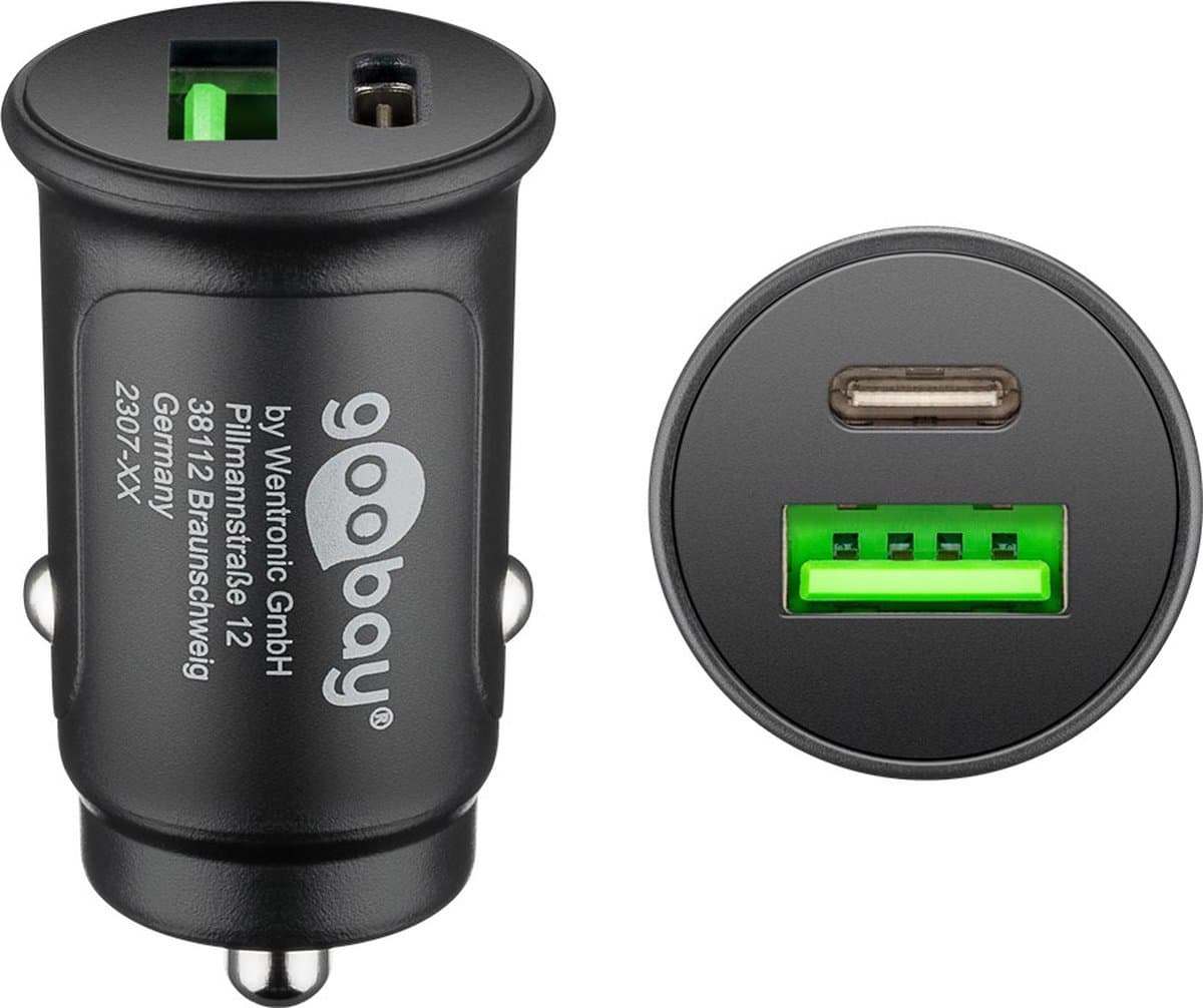 Goobay 55634 oplader voor mobiele apparatuur Smartphone, Tablet Zwart Sigarettenaansteker Snel opladen Binnen