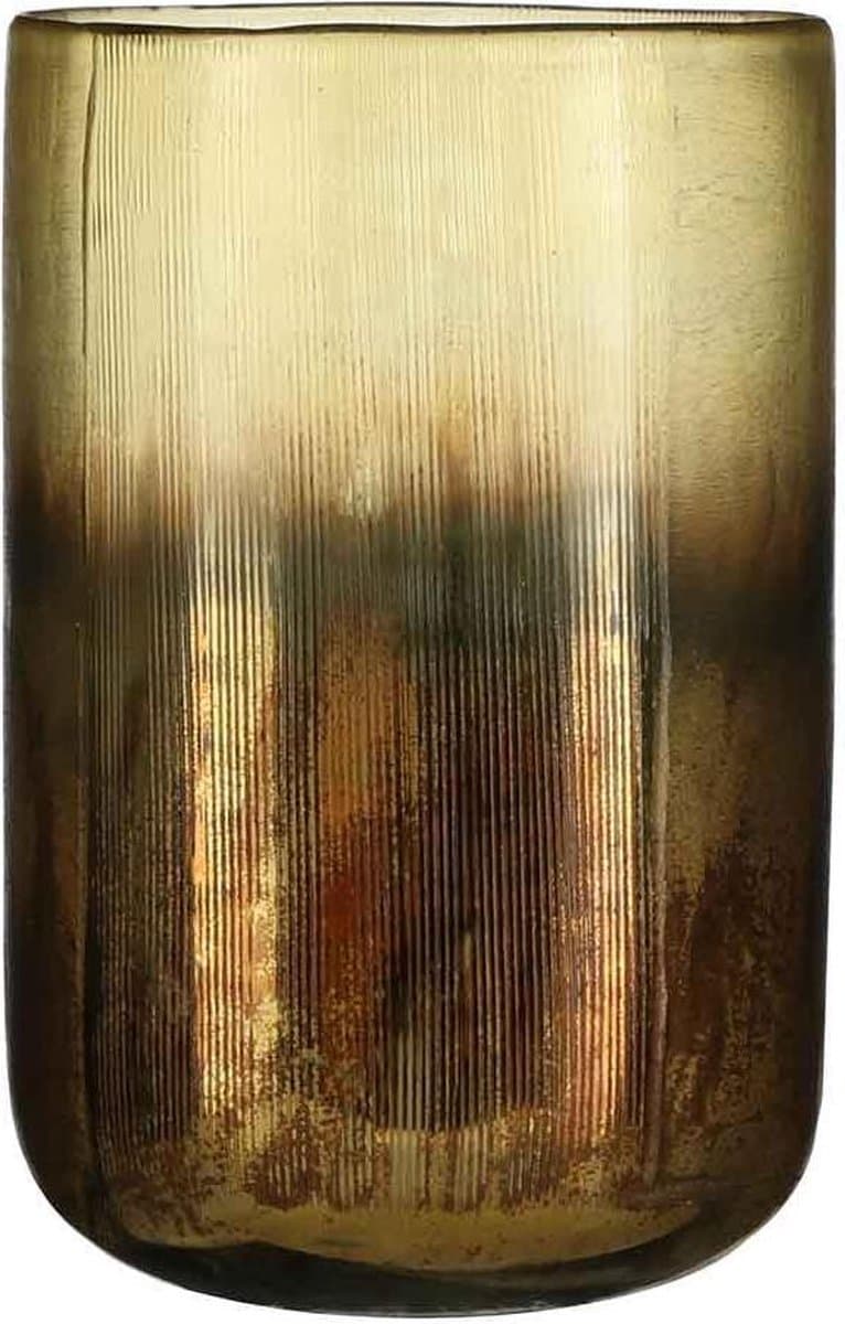 Casa Vivante leonardo vaas glas goud maat in cm: 20 x 14 - GOUD