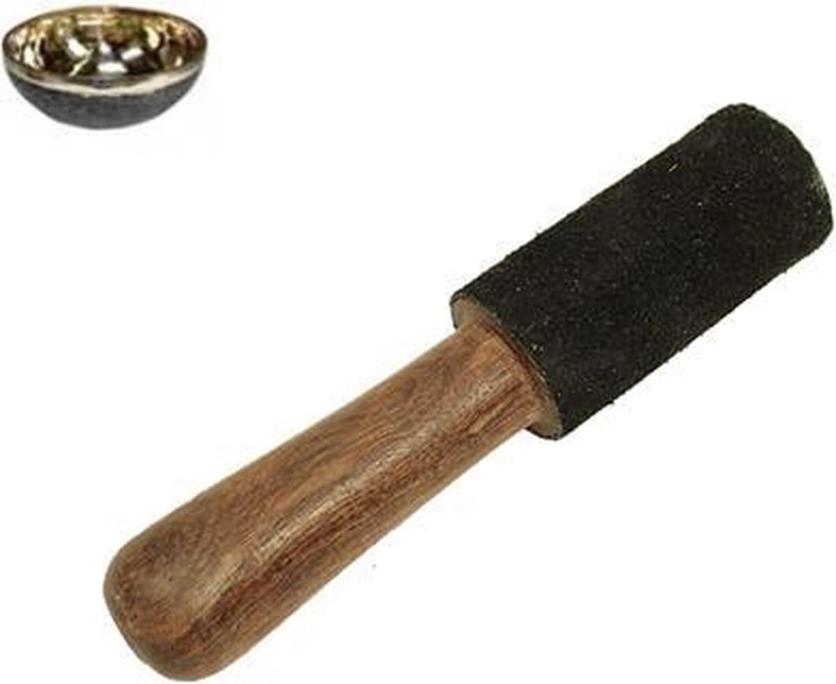 Klankschaal stick zwart suède - 17x3.5 cm - 120 g - S