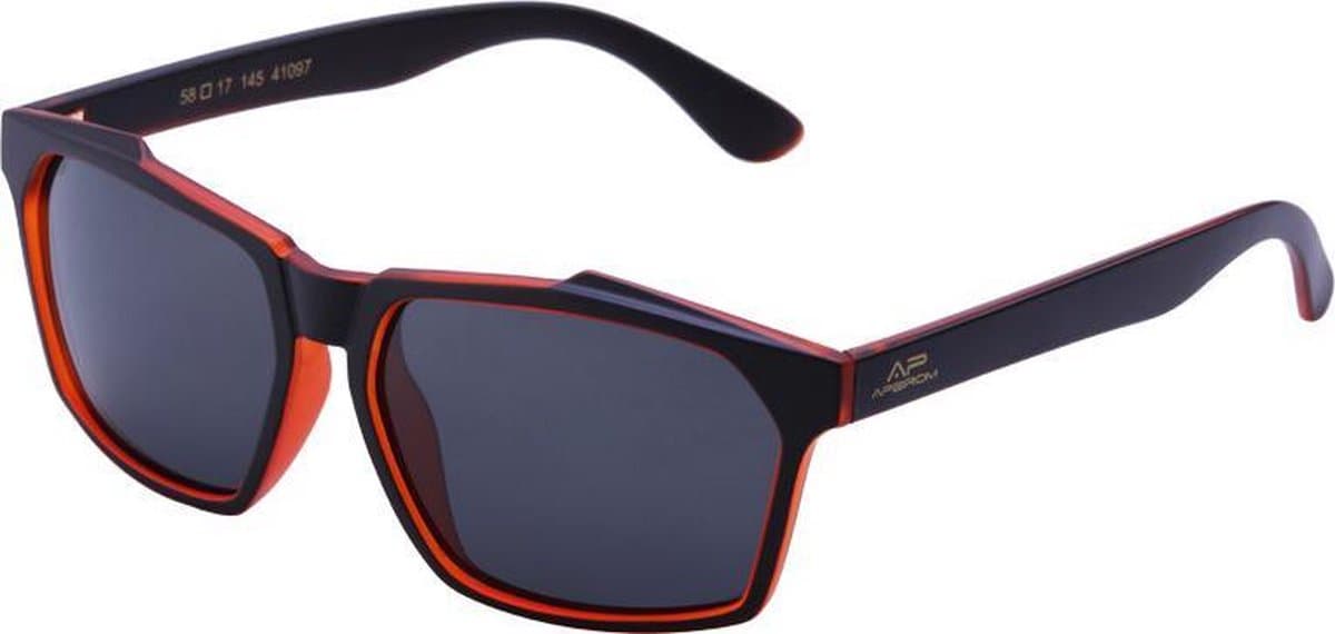 Amoy Somerset HD 1.1mm 7 Layers Polarized Lens - TR-90 Zwart Orange Ultra-Light frame - Anti-Reflect coating - Smoke Lens - UV400