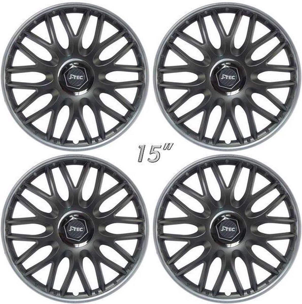 Wieldoppen ORDEN-RS 15 inch zilver/antraciet/chroom center (set a 4 stuks in doos)