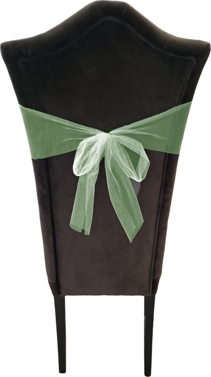 Tule stof op rol - 2x - mintgroen - 30cm x 9meter - Organza/mesh decoratie stoffen