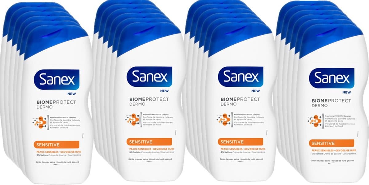 Sanex Douchegel Dermo Sensitive 500 ml - Voordeelverpakking 24 stuks