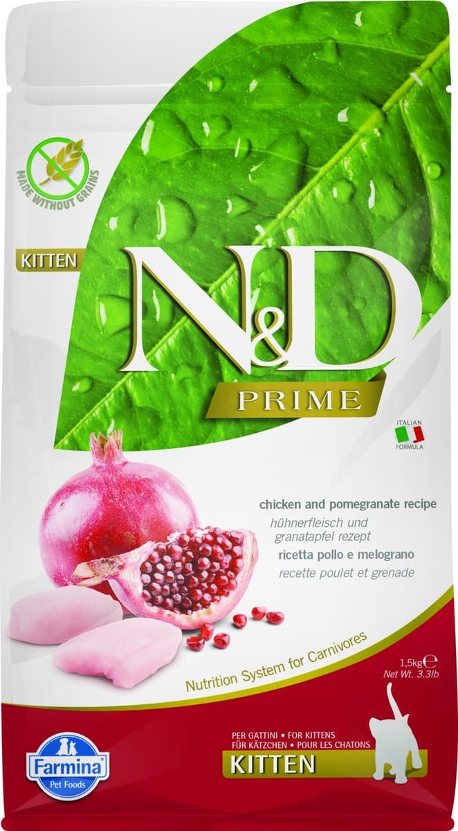 Farmina N&D Kat Prime Kip & Granaatappel Kitten 1,5 kg
