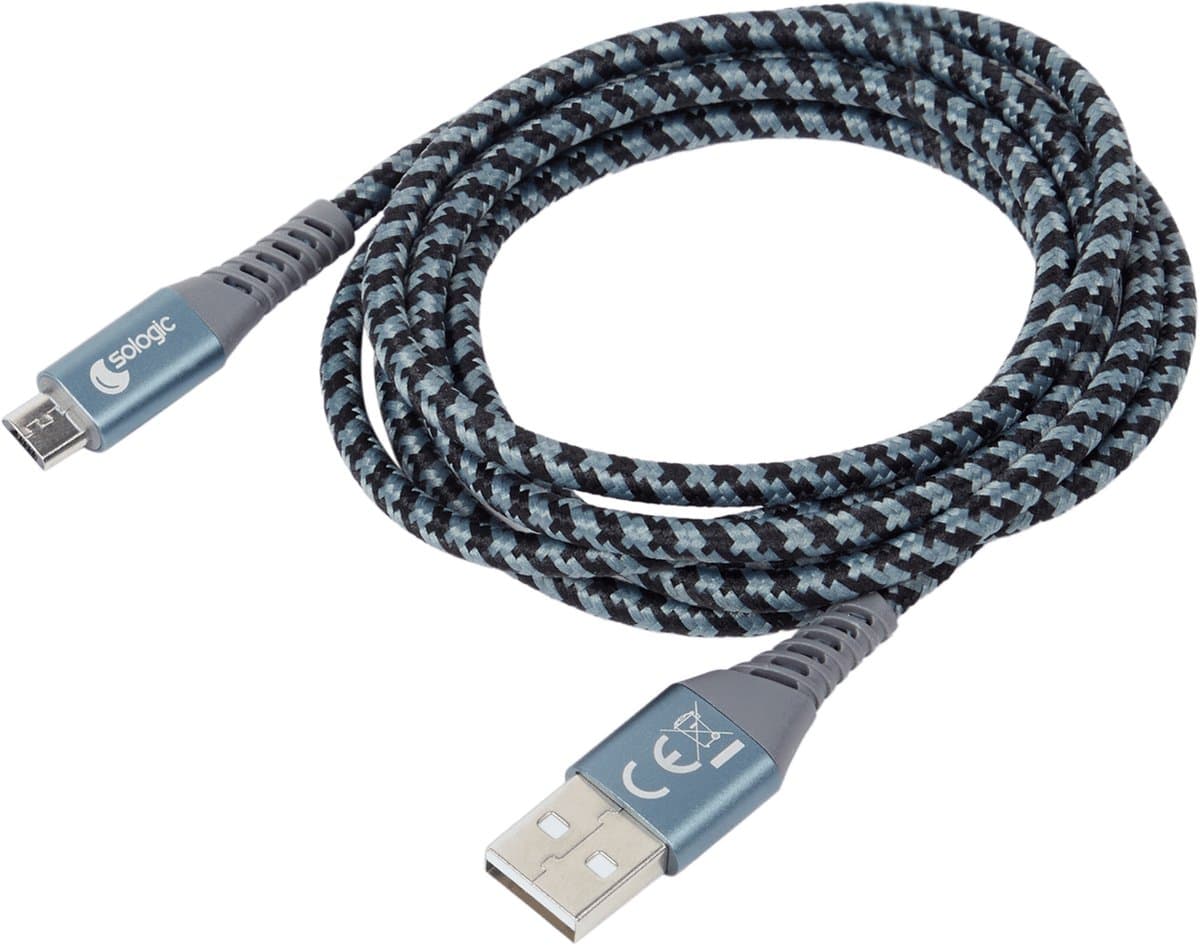 Sologic laad- en datakabel - USB-A naar Micro-USB - 1.5 meter