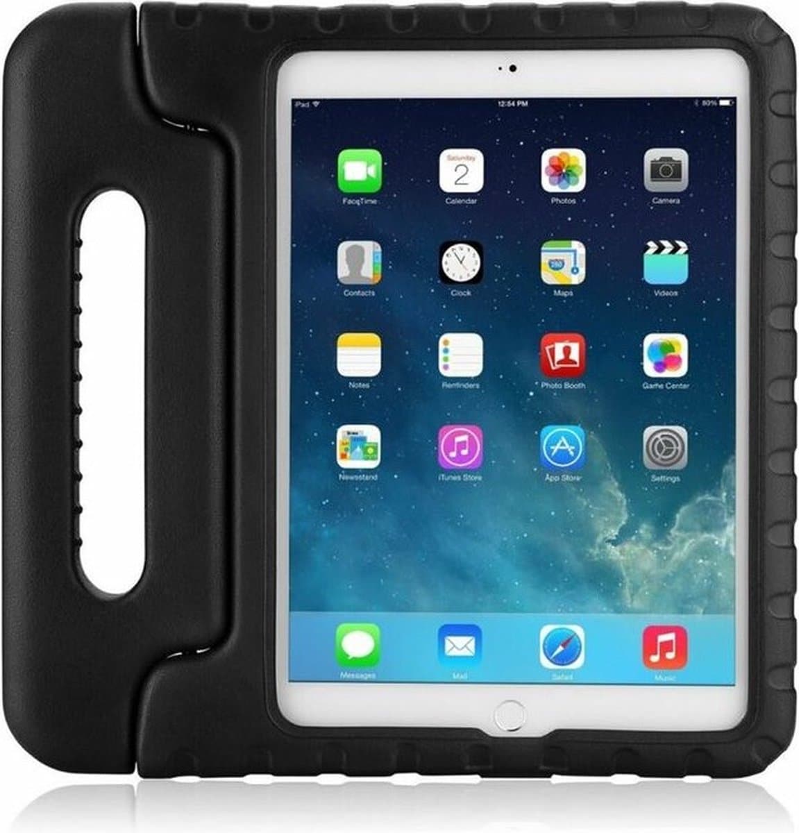 Waeyz Tablet Hoes geschikt voor kinderen extra bescherming Geschikt voor iPad Pro 9.7 2016 model - Kidsproof Hoes Backcover met handvat - Zwart