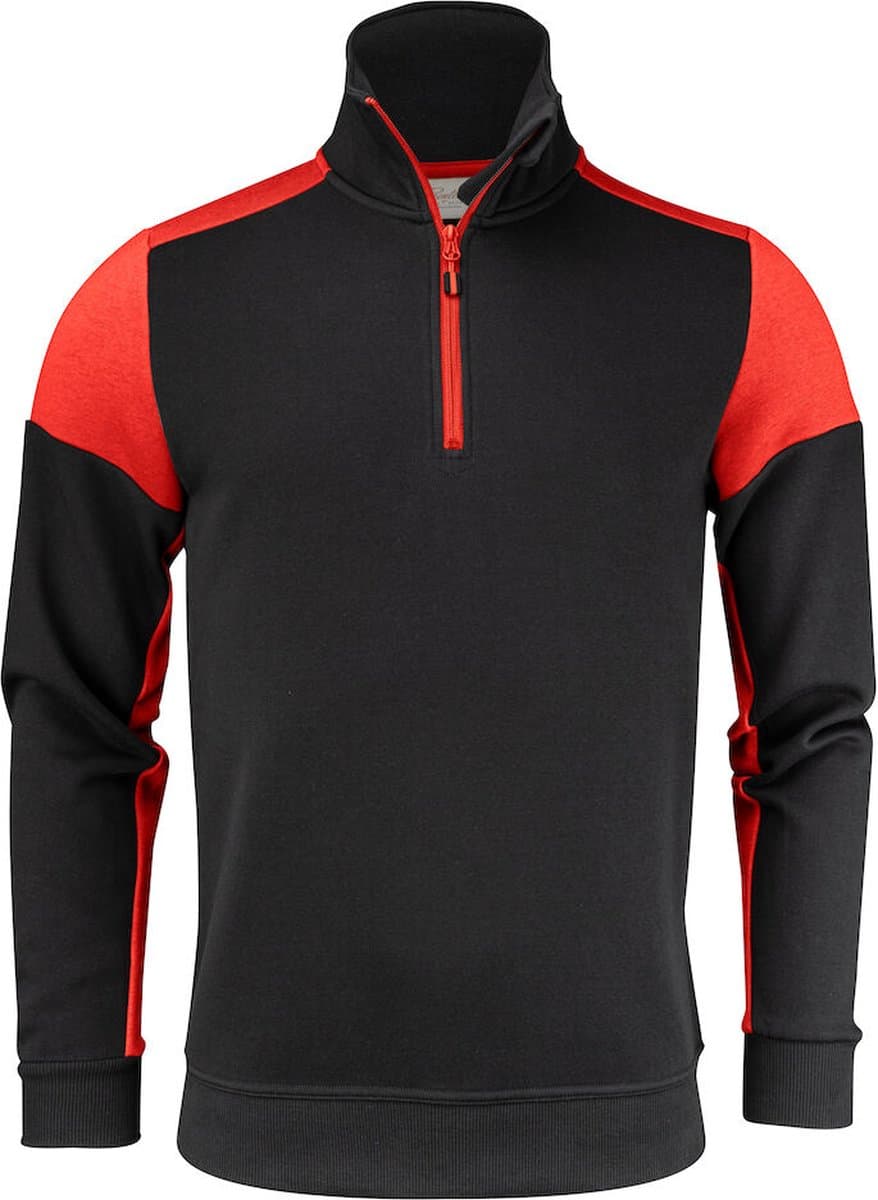 Printer PRIME SWEATER PRIME HALFZIP 2262069 - Zwart/Rood - XXL