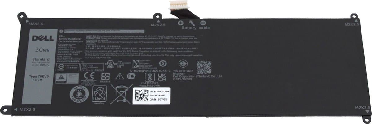 Dell 09TV5X Batterij - 30Wh