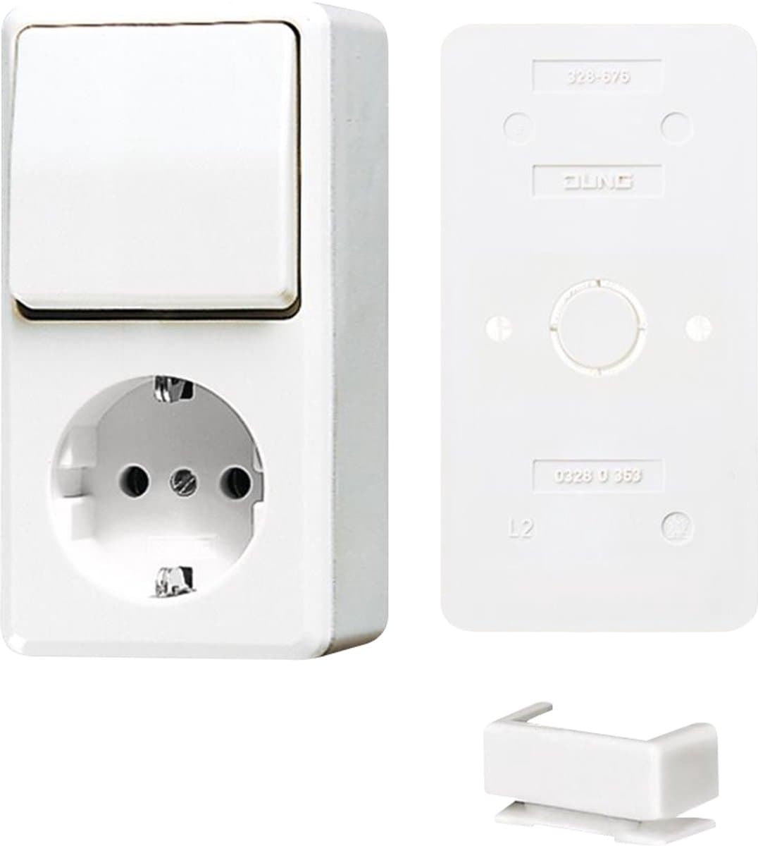 Jung Combi serie AP600 combinatie schakelaar stopcontact - B675AWW