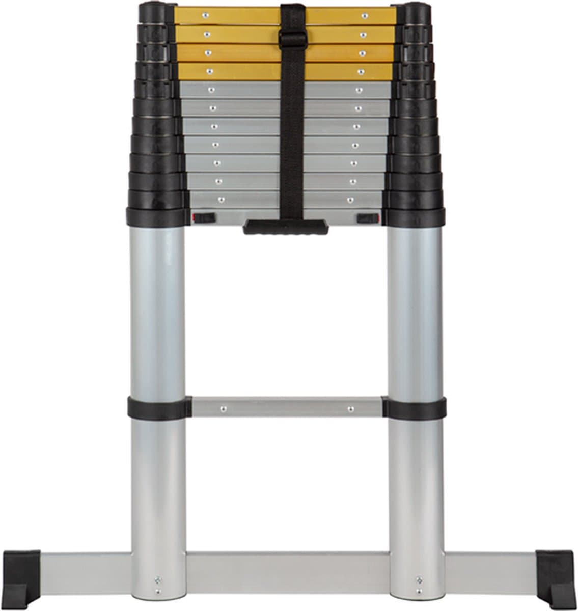 Escalo - Telescopische Ladder - professioneel gebruik - Aluminium - 13 treden 3.8 m - met stabilisator - gekeurd EN131 en EN131.6