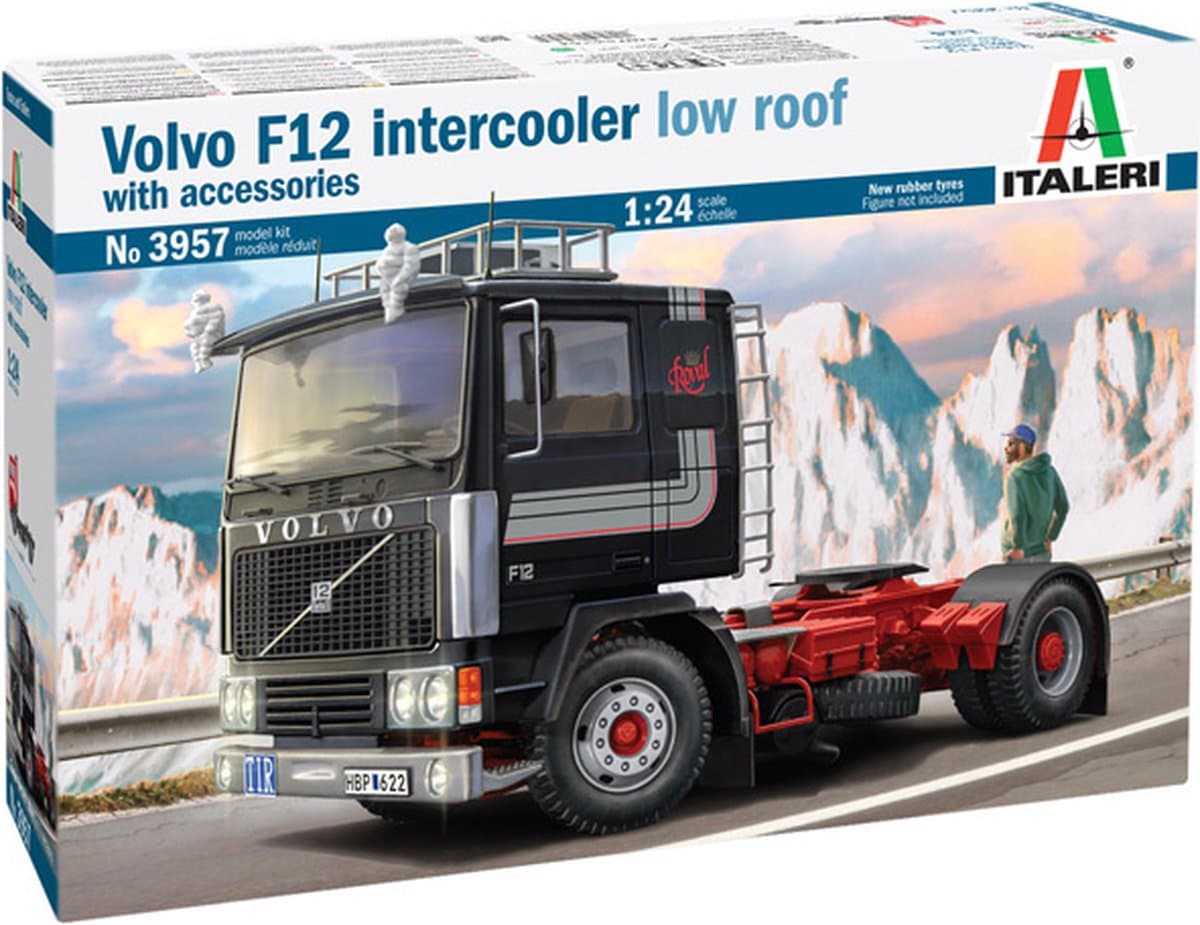 Italeri Modelbouwpakket Vrachtwagens - 3957 Volvo F12 Intercooler Low Roof Truck Plastic - 1:24 - Modelbouw