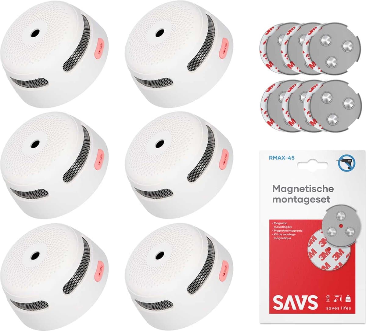 X-Sense XS01 Rookmelder met magneet montage - 6 Rookmelders - 10 jaar batterij - Compact design - Voldoet aan Europese norm - Brandalarm zonder boren
