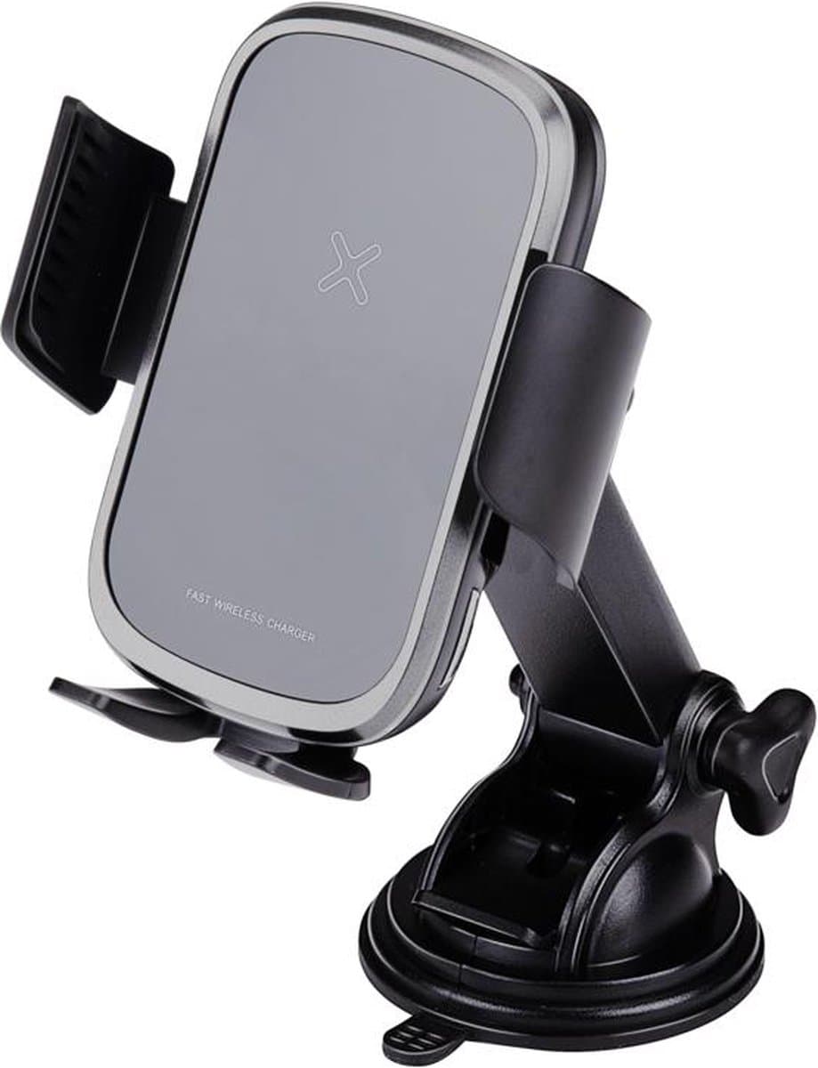 Dunlop Telefoonhouder en draadloze oplader - Qi, zwart