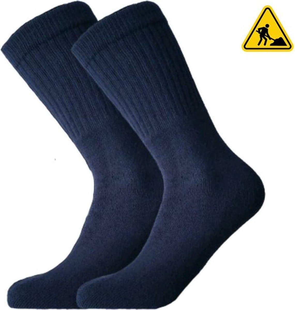 6 paar Werksokken - katoen - Unisex - Marinblauw - Maat 47-50