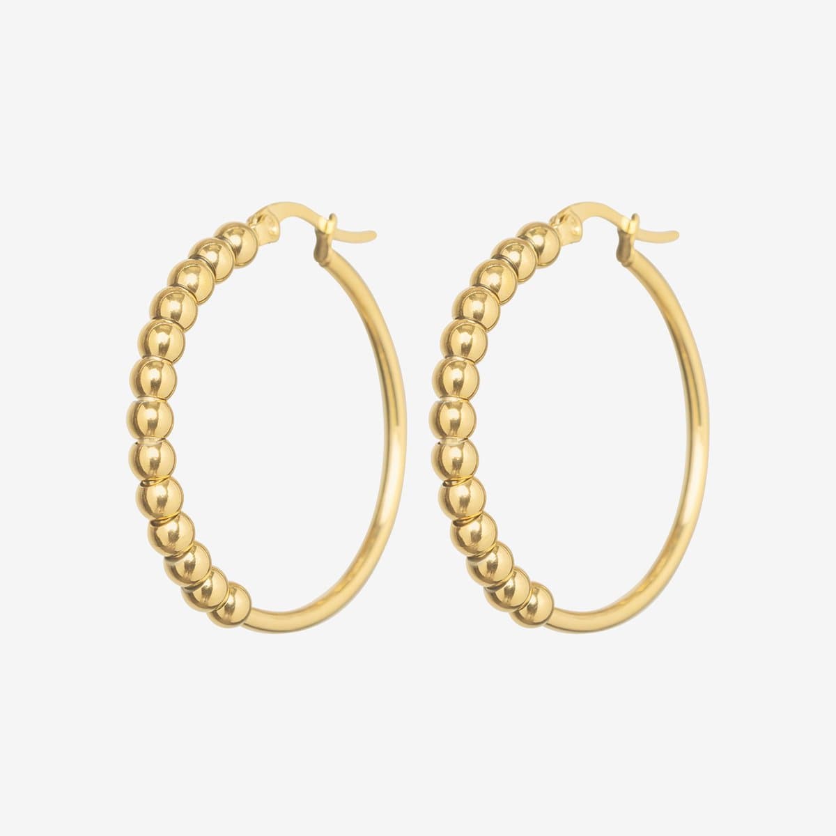 Essenza Large Balls Hoop Earrings Gold