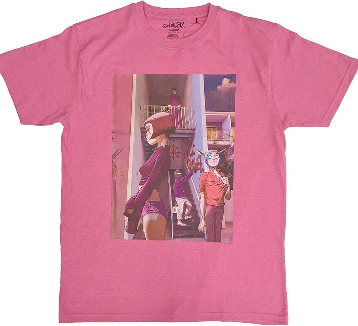 Gorillaz - The Static Channel Heren T-shirt - 2XL - Roze