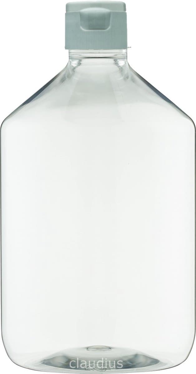 Lege Plastic Fles 500 ml PET apothekersfles transparant - met witte klepdop - set van 10 stuks - navulbaar - leeg