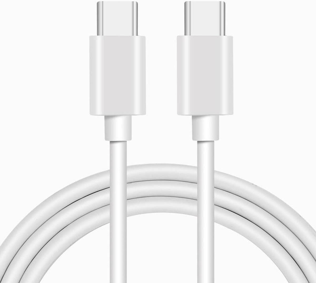 NÖRDIC USBC-310 USB-C naar USB-C kabel - USB 2.0 - 2,4A - 480Mbps - 12W - 1m - Wit