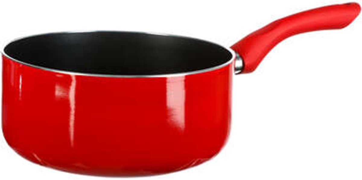 5five Aluminium Inductie Kookpan - 20 cm, Rood/Zwart