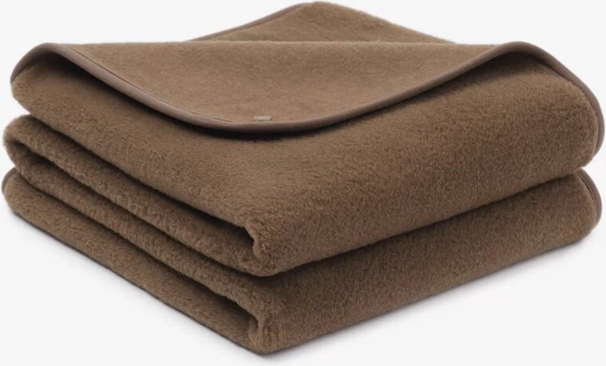 WOLLIES Amsterdam Ledikant Deken - Bruin - Merino Wol - 135 x 95 cm