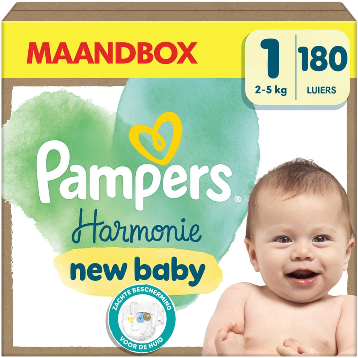 Pampers Harmonie Luiers Maat 1– Maandbox 180 Luiers