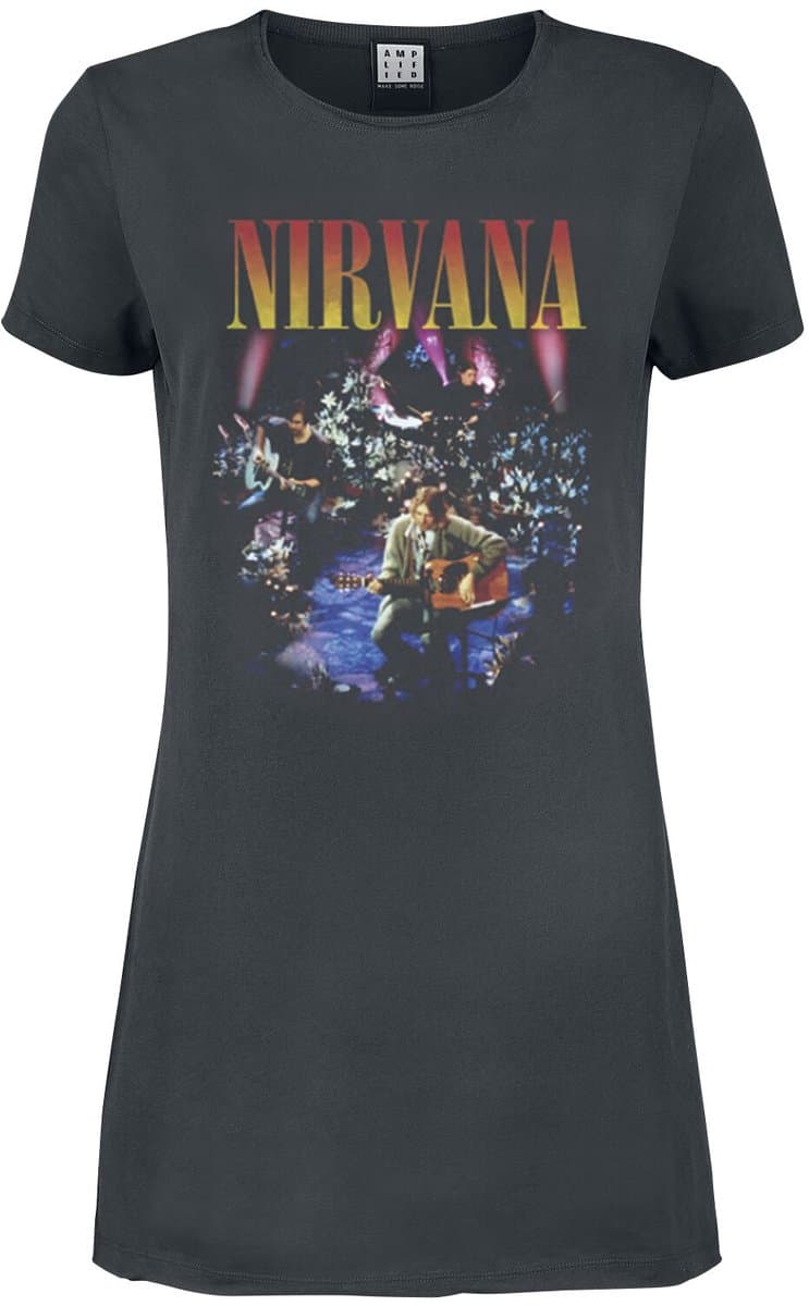 Nirvana Amplified Collection - Live In NYC Dames Mini-jurk - houtskool - L