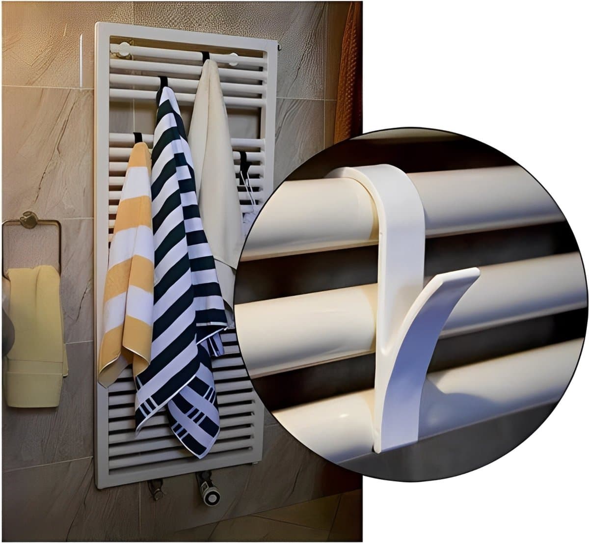 2 radiator haken - wit