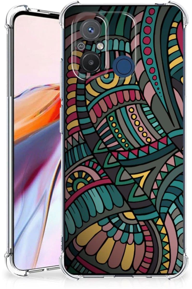 Xiaomi Redmi 12C Doorzichtige Silicone Hoesje Aztec